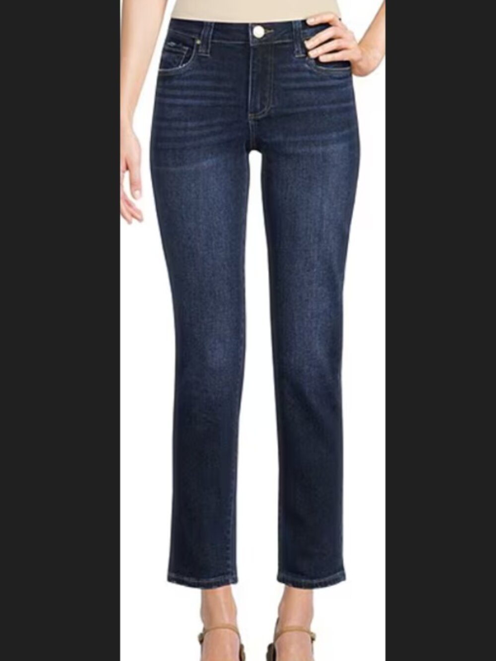 KUT from the Kloth Stevie Petite Mid Rise Straight Leg Jeans